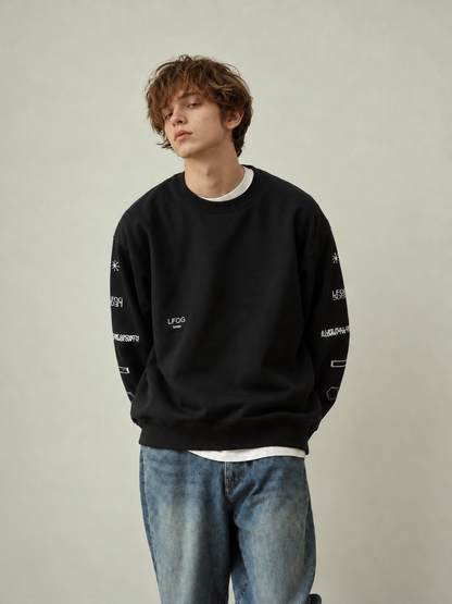 SLEEVE GRAPHIC CREWNECK SWEAT